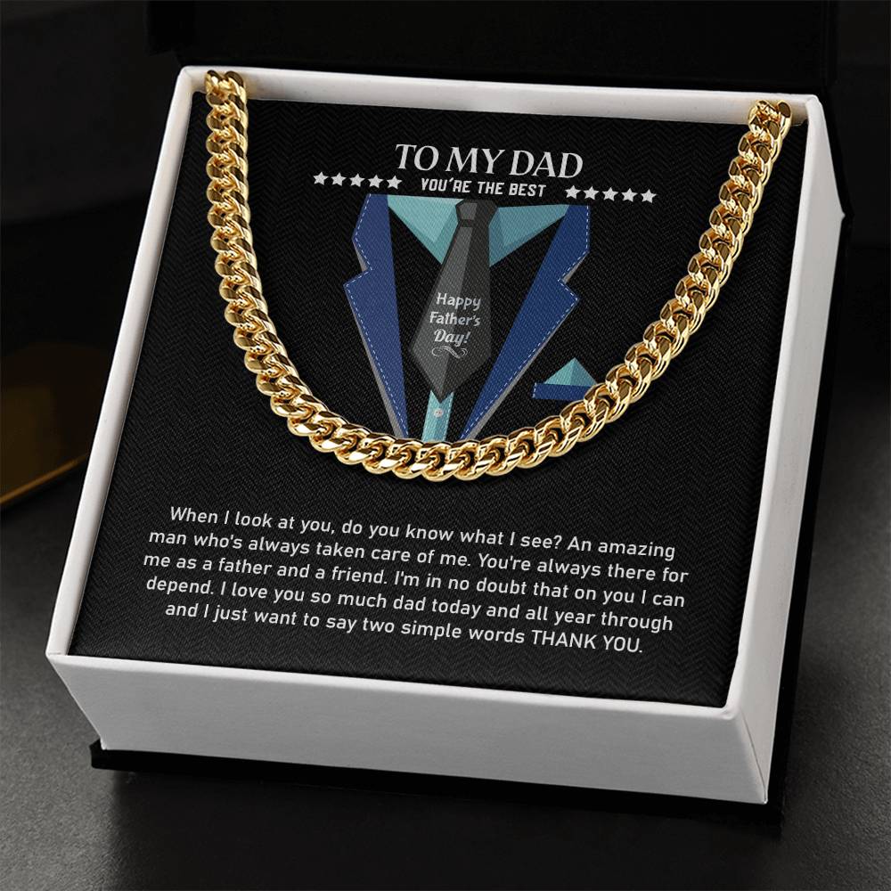 To My Dad | Happy Father's Day - Cuban Link Chain