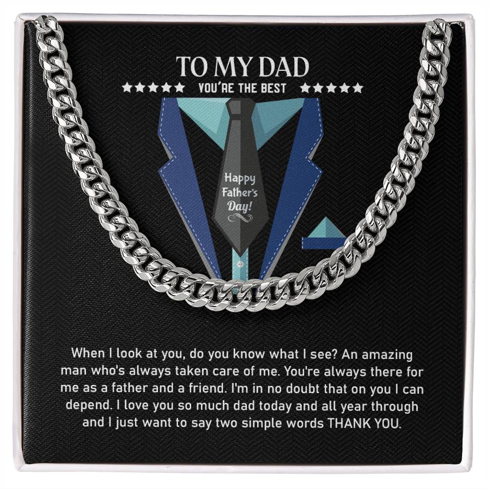 To My Dad | Happy Father's Day - Cuban Link Chain