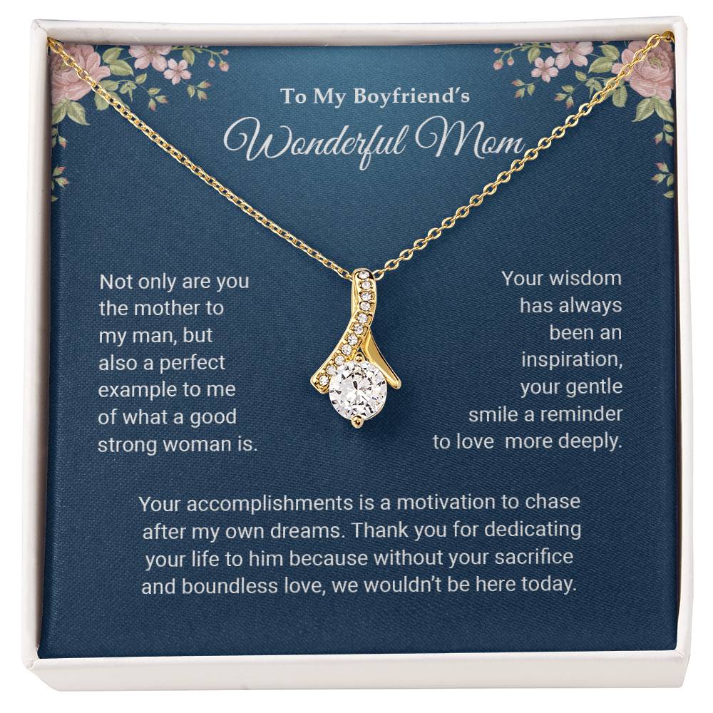 To My Boyfriend's Wonderful Mom | Thank You - Alluring Beauty necklace