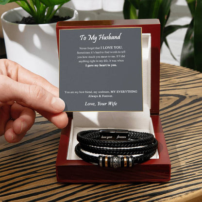 To My Husband | You Are My Everything - Men's "Love You Forever" Bracelet