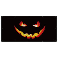 2.13x4.88m Black Pumpkin Face